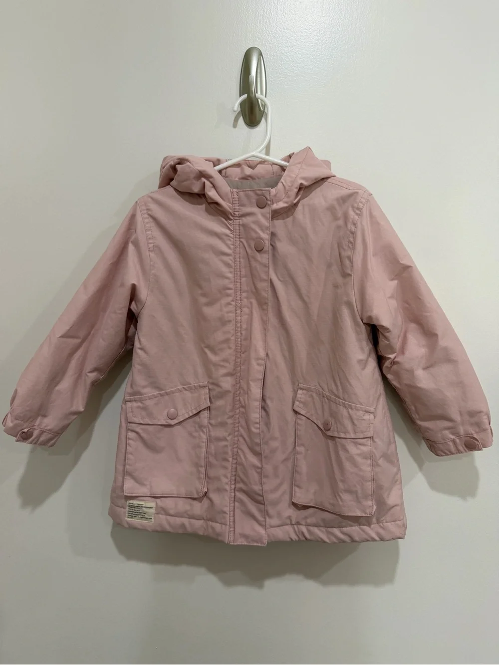 Zara Kids Pink Hooded Jacket with 'Sleep Eat' Snoopy Graphic